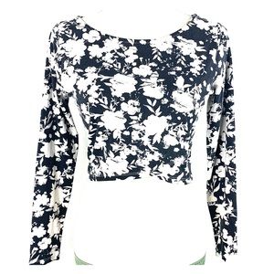 New Look Floral Faux Wrap Crop Top